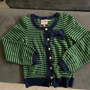 Wool sweater cardigan with flower buttons. VERY CUTE. Great for holiday.